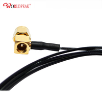 Câble de queue de cochon RF plaqué or SMA mâle à angle droit vers MHF1/MHF4/MHF5 pour mini assemblage de câble coaxial 1.13mm de long 15cm