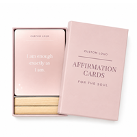 Cartes d'affirmation personnalisées sur le thème de l'amour-propre, de la santé mentale, de la pleine conscience et des soins personnels, avec support en bois