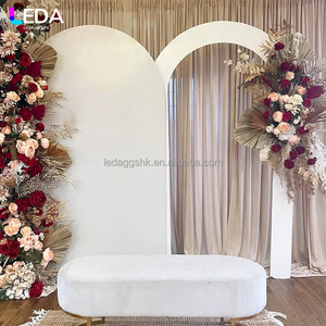 LEDA Factory Price Wholesale Hollow Arch <b>Backdrop</b> <b>Stand</b> White Acrylic Arch <b>Backdrop</b> <b>Stand</b> Set White - Product Image 1