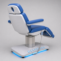 Table de soin électrique à 4 moteurs avec siège pivotant, rotation et levage, télécommande, pour salon de beauté, spa, clinique dentaire et esthétique