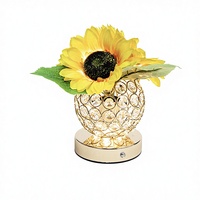 Lampe de table LED sans fil moderne en forme de tournesol, avec contrôle tactile et couleurs réglables