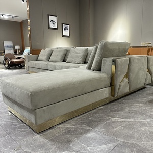 Juego de sofá Seccional de terciopelo de lujo Modular personalizado <span class=keywords><strong>Boca</strong></span> Do Lobo diseño de Río Lapiaz para hoteles de alta gama Villas sala de estar - Product Image 3