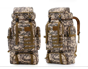 Sac à dos tactique de grande capacité 80L, camouflage kaki noir, pour la randonnée en plein air, le trekking, le camping, les sports - Product Image 1