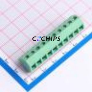 MX127S-5.08-10P-GN01-Cu-Y-A Screw Terminal Block Through hole Component (THT),P=5.08mm Connector 1x10P 5.08mm Green Through Hole - Product Image 1