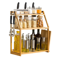 Étagère à épices en bois sur mesure, grande capacité, 3 niveaux, en bambou, pour bouteilles d'épices, organisateur de rangement de cuisine pour comptoir