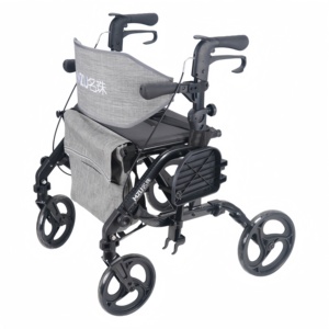 Deambulatore a Quattro Ruote in Alluminio MZU, Progettato Specificamente per Anziani, Pieghevole e Leggero come una Sedia a Rotelle - Product Image 2