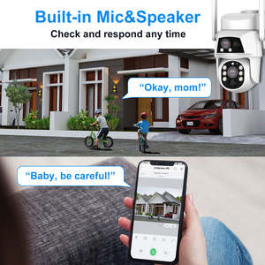 مصنع تصنيع المعدات الأصلية 4 عدسة مزدوجة الطاقة الشمسية واي فاي CCTV IP PTZ 4G تتبع الحركة الردع PTZ - Product Image 3