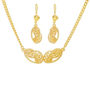 JXX-pendientes de oro de 18 quilates y 24K para mujer, conjunto de joyería de moda de Dubái, JSD-25-60