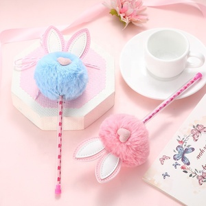 Creative School Kids Toy Gifts Cute Kawaii pink <strong>Rabbit</strong> Plushy Gel <strong>Pen</strong> for Girls - Product Image 3