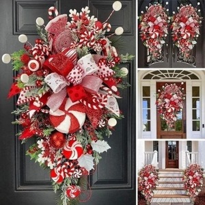 Guirnalda Navideña para Puerta, Adorno Colgante, Corona Decorativa para Gabinete, Ratán Colgante para Decoración de Fiestas, Guirnalda de Navidad - Product Image 6