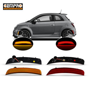 4 pièces de feux latéraux LED ambre rouge pour pare-chocs avant et arrière pour Fiat 500 <span class=keywords><strong>500e</strong></span> Pop/Sports 2011-2019, feux de marqueur de garde-boue - Product Image 1