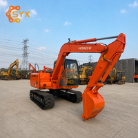 Оригинальный японский гусеничный экскаватор Hitachi EX60 с ковшом 0,28 м³, б/у, 6-тонный, для земляных работ и строительства