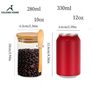 YOLOWE HOME bocaux <span class=keywords><strong>de</strong></span> préparation <span class=keywords><strong>de</strong></span> repas en verre couvercles en bambou cuillères en silicone nuit avoine petit déjeuner collations pouding aux graines <span class=keywords><strong>de</strong></span> <span class=keywords><strong>chia</strong></span> stockage des aliments à la maison - Product Image 2