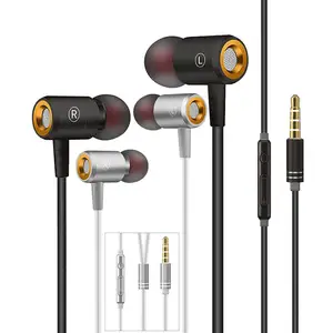 Factory Price Manufacturer Supplier Oem Bass Headset Microphone Cable Cord line Mobile Gaming In-ear Wired Earphones For iphone