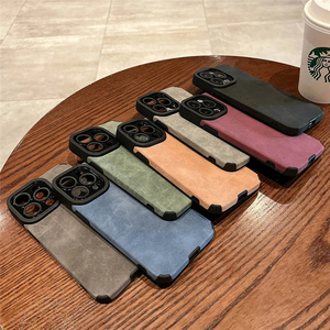 <span class=keywords><strong>2023</strong></span> HotหรูหราPUหนังสําหรับ<span class=keywords><strong>iPhone</strong></span> 15 14 <span class=keywords><strong>Plus</strong></span> 13 12 11 Pro Max 7 8 <span class=keywords><strong>Plus</strong></span>เลนส์ป้องกันLambskinกันกระแทก - Product Image 1