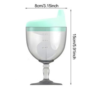 Gobelet à vin pour bébé de 150 ml avec couvercle en silicone, tasse à boisson anti-déversement pour apprenants avec couvercle à sortie d'air, gobelets en plastique - Product Image 6