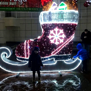 3D Christmas Boot <b>Light</b> Display Designed for Streets, Hotels, Parks and Festival Spaces - Product Image 1
