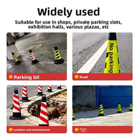 Cône de signalisation routière carré en plastique PE réfléchissant, à fixation au sol, sans signal sonore, pour utilisation sur routes et parkings, grand/ Petit