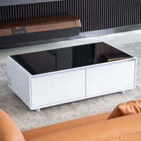 Table basse intelligente avec réfrigérateur intégré, deux tiroirs pour collations, fruits et boissons, refroidissement avec contrôle de température pour la maison et le bureau