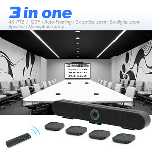 Barre vidéo 4K IA avec <span class=keywords><strong>zoom</strong></span> optique 3x, 6 micros intégrés, 4 micros sans fil et cache de confidentialité automatique pour les salles moyennes à grandes - Product Image 2