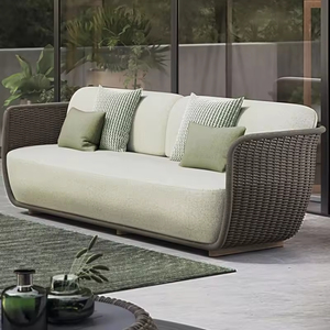 Ensemble <span class=keywords><strong>de</strong></span> canapé <span class=keywords><strong>de</strong></span> jardin moderne en bambou et rotin, canapé d'angle <span class=keywords><strong>de</strong></span> patio avec coussin amovible, housses imperméables et durables, meubles - Product Image 6