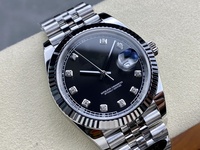 Montre mécanique de luxe de qualité supérieure, étanche, 41 mm, CFactory, acier 904l, mouvement 3235, cadran noir diamant, bracelet Jubilee