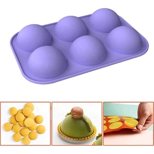 USSE 6 trous <span class=keywords><strong>demi</strong></span>-boule <span class=keywords><strong>sphère</strong></span> chocolat Silicone moule rond Semi <span class=keywords><strong>sphère</strong></span> gâteau Silicone moules de cuisson pour <span class=keywords><strong>Dessert</strong></span> bricolage gelée dôme - Product Image 3