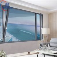 Ventanas Abatibles Modernas con Marco de PVC y Doble Acristalamiento, Ventanas Corredizas de PVC con Vidrio Tintado para la Construcción de Viviendas