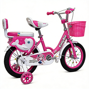 Prêt à être expédié : Vélo pour filles KiddyBoo 12-20 pouces rose avec panier et roues stabilisatrices - Product Image 5