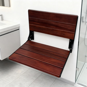 Concentric <b>Folding</b> <b>Shower</b> Chair 41.5x34x5.4cm Teak Wood Seat For Bathroom Seniors - Product Image 2