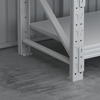 Étagère d'entrepôt pliable à 4 niveaux, réglable, sans boulons, en acier, finition enduite de poudre durable, construction laminée à froid, usage léger
