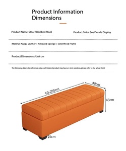 Banc de rangement rectangulaire moderne rembourré avec pieds robustes pour salon, chambre, entrée, couloir - Product Image 6