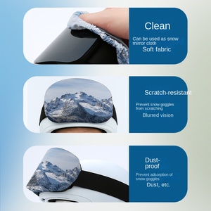 Housse de protection pour lunettes de ski avec impression de montagne enneigée, lentille anti-rayures, anti-poussière, rangement portable, rigide - Product Image 3