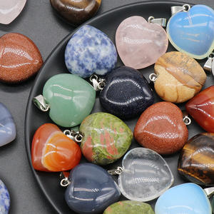 Kalung liontin bentuk hati batu alam terlaris dekorasi cinta mata harimau Amethyst penyembuhan untuk hadiah ulang tahun wanita - Product Image 3