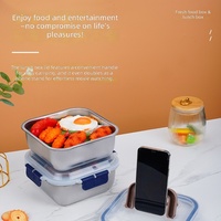 Boîte à lunch en acier inoxydable 304 de qualité alimentaire, 1800 ml, boîte bento, boîte à repas, boîtes fraîches pour enfants et adultes