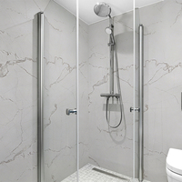 Panneaux muraux en PVC pour salle de bain, à coller, système de clic simple, étanches, design réaliste imitation marbre, vente en gros pour usage commercial