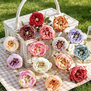 ดอกกุหลาบออสตินประดิษฐ์ วัสดุทำเครื่องประดับผม DIY สำหรับทำที่คาดผม ตกแต่งฉากหลังงานแต่งงาน ตกแต่งผนังด้วยดอกไม้ - Product Image 3