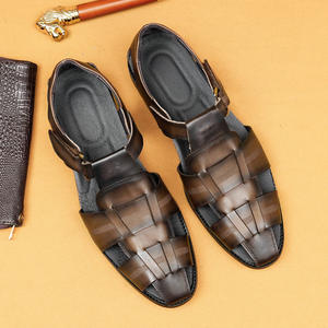 Summer genuine <b>leather</b> <b>sandals</b> <b>for</b> <b>men</b>, hand-woven <b>leather</b> shoes - Product Image 3