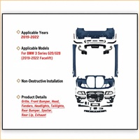 Kit de Conversión de Parachoques Delanteros y Traseros Estilo M3 para BMW Serie 3 G20 G28 2019-2022, con Rejilla, Actualización para Coche 2019-2022 G20 G28