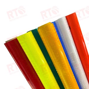 Vinilo Reflectante Autoadhesivo Azul, Amarillo y Blanco de 10 Años de Duración, Material Retroreflectante Prismático de Grado HIP para Señales de Tráfico en Carreteras - Product Image 4