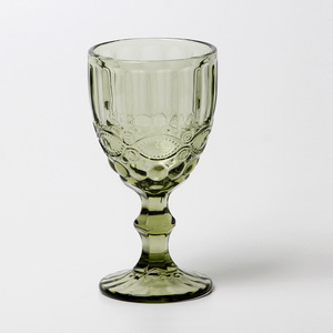 Verre à vin à pied vintage à motif pressé, coloré et en relief, pour mariage, fête, hôtel, restaurant - Product Image 6