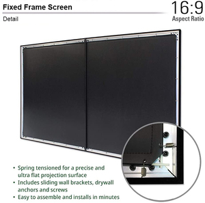 Écrans de projection de cinéma pour projecteur à cadre fixe de 1 cm, cadre étroit, blanc mat HD, montage mural, 60 72 100 120 140 150 180 200 pouces, 16:9 - Product Image 4