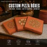 Boîte à pizza pliable en carton ondulé de qualité alimentaire, écologique, jetable, avec impression quadricolore et marquage à chaud, origine Guangdong