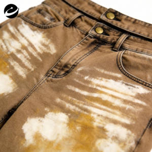 Pantalones Cortos de Mezclilla para Hombre XUCHANG, Diseño Personalizado OEM, Doble Cintura, Lavados, Desgastados, con Bajo sin Rematar, Estilo Vintage, 100% Algodón, Corte Holgado - Product Image 4