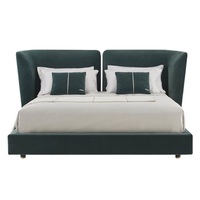 Cama King Size Extensible de Cuero Italiano Dorado de Lujo de la Marca Fendn para Dormitorio de Apartamento