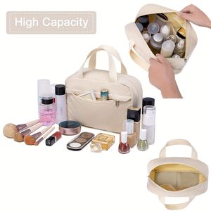 กระเป๋าใส่เครื่องสำอางผ้าลูกฟูกอเนกประสงค์แบบพกพา กระเป๋าเก็บของสำหรับเดินทาง กระเป๋าเก็บผลิตภัณฑ์ดูแลผิว - Product Image 6