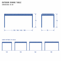 Meubles d'extérieur modernes, table rectangulaire en métal pour jardin, cour, restaurant