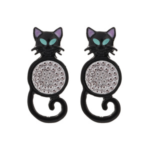Ensemble de boucles d'oreilles Halloween, boucles d'oreilles à clous en forme de citrouille et de chauve-souris pour femmes, bijoux de fête, alliage de zinc, acier inoxydable - Product Image 5