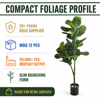 Künstlicher Ficus Lyrata Baum mit lebensechten großen Blättern für Innenbereiche – Ideal für Restaurants, Cafés, Hochzeiten und kommerzielle Dekoration – Großhandel