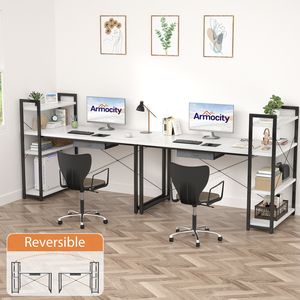 <span class=keywords><strong>Escritorio</strong></span> de Esquina en Forma de L para Juegos, Metálico, con Estantería y Cajones de Almacenamiento, Convertible, Portátil, Ajustable, Ahorra Espacio - Product Image 2